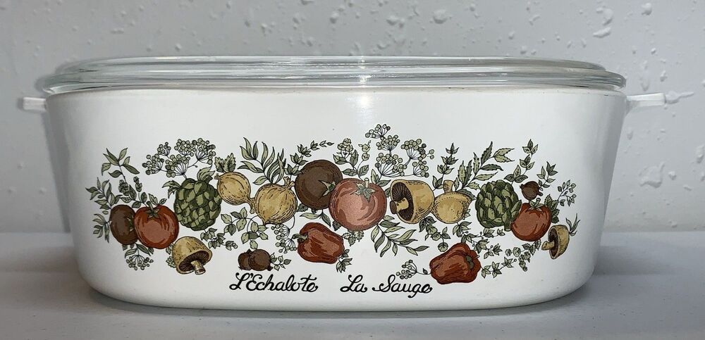 Vintage CorningWare Spice of Life 4 Quart Casserole Dish A-84-B with Pyrex Lid